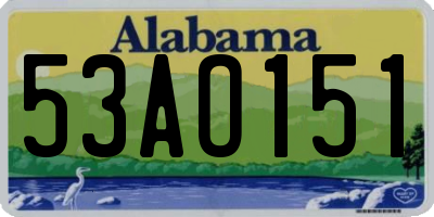 AL license plate 53AO151