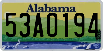 AL license plate 53AO194