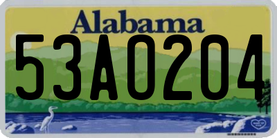 AL license plate 53AO204