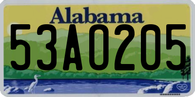 AL license plate 53AO205