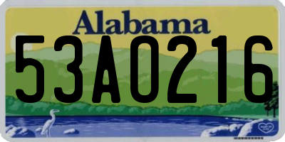 AL license plate 53AO216
