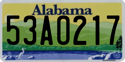 AL license plate 53AO217