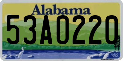 AL license plate 53AO220