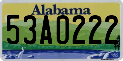 AL license plate 53AO222