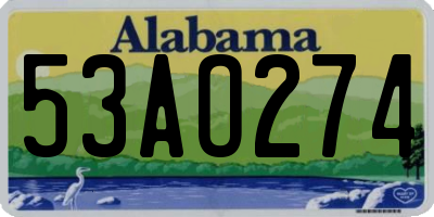 AL license plate 53AO274
