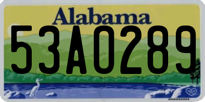 AL license plate 53AO289