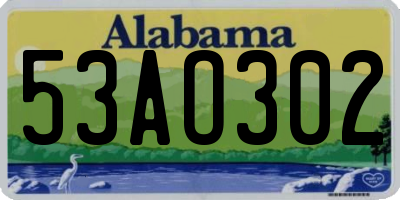 AL license plate 53AO302
