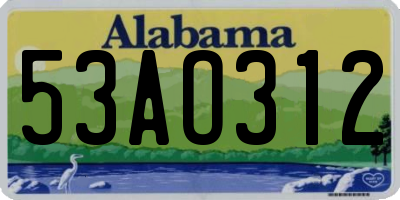 AL license plate 53AO312