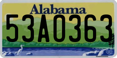AL license plate 53AO363