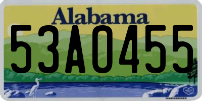 AL license plate 53AO455