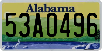 AL license plate 53AO496