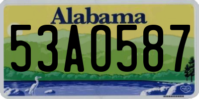 AL license plate 53AO587