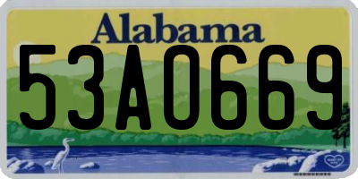AL license plate 53AO669