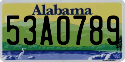 AL license plate 53AO789