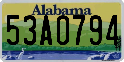 AL license plate 53AO794