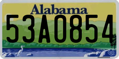 AL license plate 53AO854