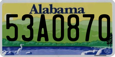 AL license plate 53AO870