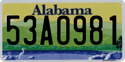 AL license plate 53AO981