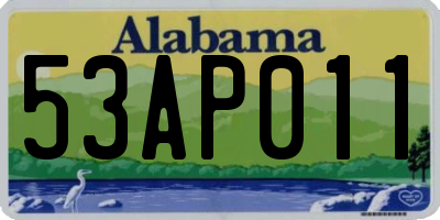 AL license plate 53AP011