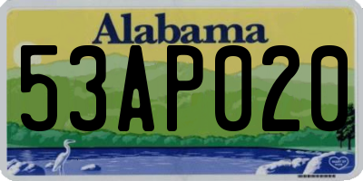 AL license plate 53AP020