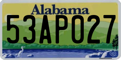 AL license plate 53AP027