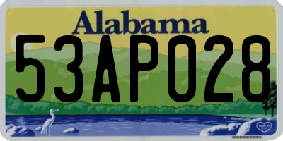 AL license plate 53AP028