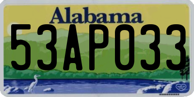 AL license plate 53AP033