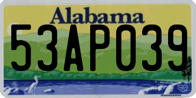 AL license plate 53AP039