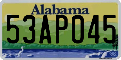 AL license plate 53AP045