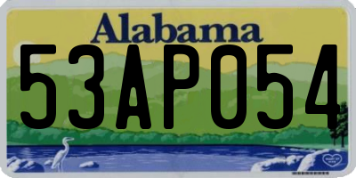 AL license plate 53AP054