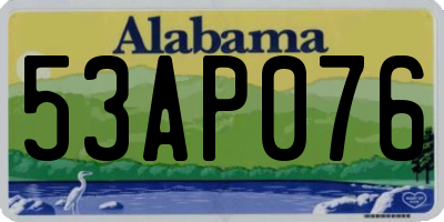AL license plate 53AP076