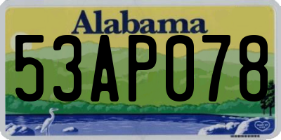AL license plate 53AP078