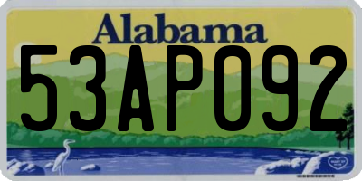 AL license plate 53AP092