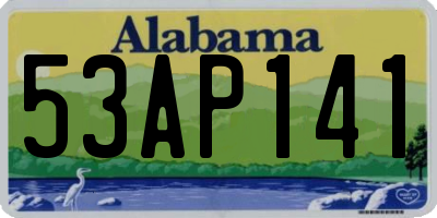 AL license plate 53AP141