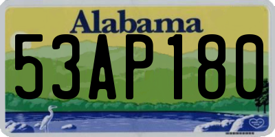 AL license plate 53AP180