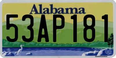 AL license plate 53AP181