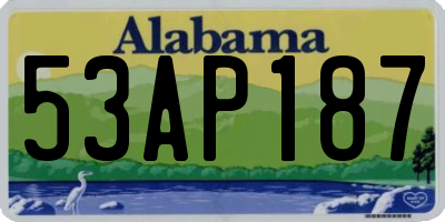AL license plate 53AP187