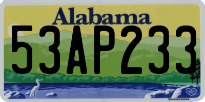 AL license plate 53AP233