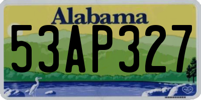 AL license plate 53AP327
