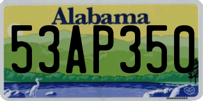 AL license plate 53AP350