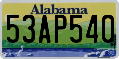 AL license plate 53AP540