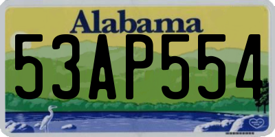 AL license plate 53AP554