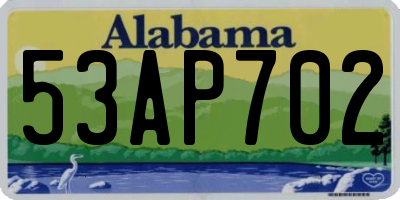 AL license plate 53AP702