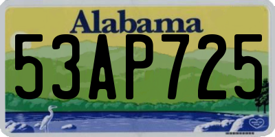 AL license plate 53AP725