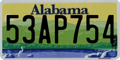 AL license plate 53AP754