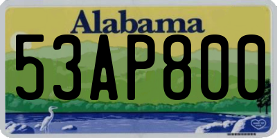 AL license plate 53AP800