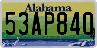 AL license plate 53AP840