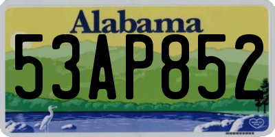 AL license plate 53AP852