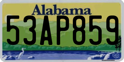 AL license plate 53AP859