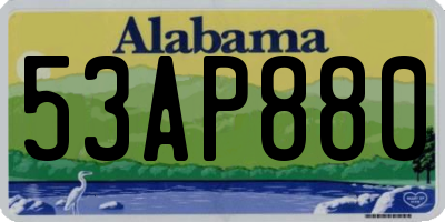 AL license plate 53AP880